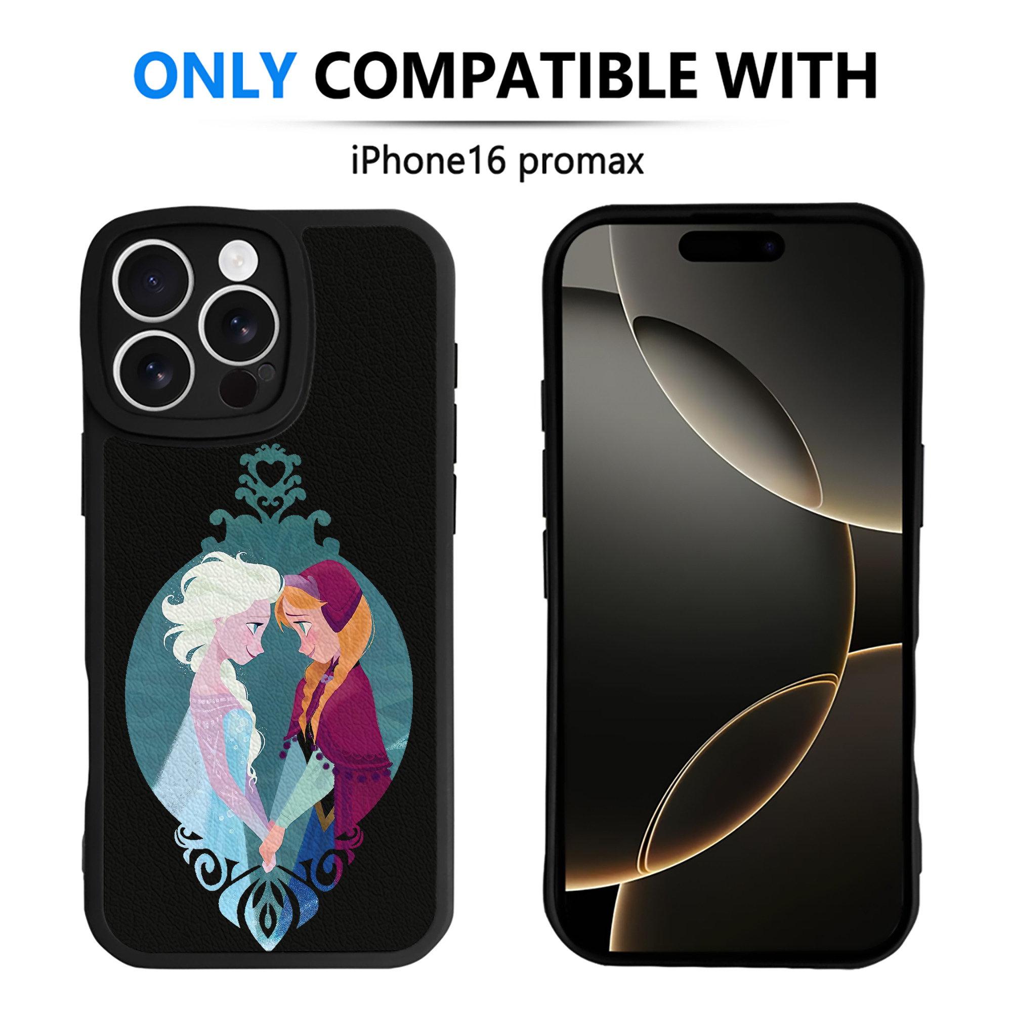 （画像用） アナと雪の女王 アンナ エルサ Frozen Anna Elsa 【iPhone 16シリーズ対応】シリコンスマホケース（レザー調） 材質：シリコン